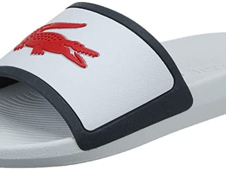 Lacoste Croco Slide TRI3 CMA, Chanclas Hombre, Wht Nvy Red, 42 EU Embalaje Deteriorado Cheap