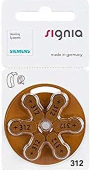 Siemens Hearing Aid Batteries Size 312 8 packs of 6 Embalaje Deteriorado Online Sale