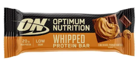 Optimum Nutrition Whipped Bar, Barritas Proteínas con Cobertura de Chocolate con Leche, Bajo en Azúcar, Mantequilla de Cacahuetes con Chocolate, 62 g Embalaje Deteriorado Discount