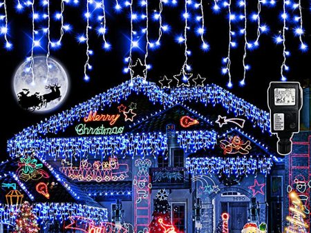 Hezbjiti Cortina de Luces, 400 LEDs 10m Cadenas de Luces de LED, 8 Modos Impermeable Luce de Hadas con 75 Gotas Decoración de Fiesta (Boda Morado) Embalaje Deteriorado Hot on Sale