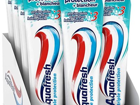 Aquafresh Triple Protección Pasta Dental Blanqueadora, Encías Saludables, Para Dientes Fuertes Y Aliento Fresco, Envase De 12x100ml Embalaje Deteriorado Supply