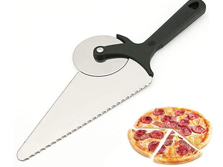 Zmren Cortapizzas, 2 en 1 Cortador de Pizza de Acero Inoxidable, Cortador de pizza con espátula de pizza Embalaje Deteriorado Sale